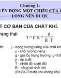 Bài giảng Chương 1: Chuyển động một chiều của chất lỏng nén được