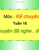 Bài giảng môn Tiếng Việt lớp 4 năm học 2020-2021 - Tuần 15: Kể chuyện Kể chuyện đã nghe, đã đọc (Trường Tiểu học Thạch Bàn B)