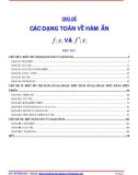 Giải tích 12 – Các dạng toán về hàm ẩn f(x) và f'(x)