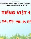 Bài giảng môn Tiếng Việt lớp 1 sách Cánh diều năm học 2021-2022 - Bài 22, 23, 24, 25: Học vần ng, p, ph, qu, r, s, x (Trường Tiểu học Ái Mộ B)