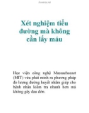 Xét nghiệm tiểu đường mà không cần lấy máu