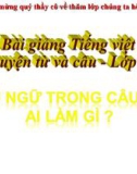 Bài giảng Tiếng việt 4 tuần 19 bài: Chủ ngữ trong câu kể Ai làm gì