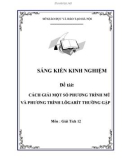 SKKN: Cách giải một số phương trình mũ và phương trình lôgarít thường gặp