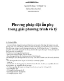 PHƯƠNG PHÁP ĐẶT ẨN PHỤ TRONG PHƯƠNG TRÌNH VÔ TỈ