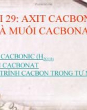 bài 29 axit cacbonic và muối cacbonat