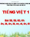 Bài giảng môn Tiếng Việt lớp 1 sách Cánh diều năm học 2021-2022 - Bài 58, 59, 60, 61: Học vần ăn, ăt, ân, ât, en, et, ên, êt (Trường Tiểu học Ái Mộ B)