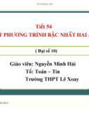 Bài giảng Toán 10: Bất phương trình bậc nhất hai ẩn