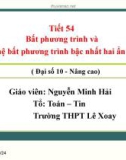 Bài giảng Đại số 10 - Bài 5: Bất phương trình và hệ bất phương trình bậc nhất hai ẩn