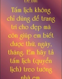 Viết văn về Tấm lịch của nhà em