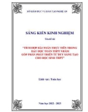 Sáng kiến kinh nghiệm THPT: Tích hợp bài toán thực tiễn trong dạy học toán THPT nhằm góp phần phát triển tư duy sáng tạo cho học sinh THPT