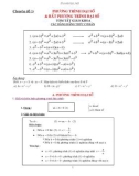 Chuyên đề 1: Phương trình đại số và bất phương trình đại số (Lý thuyết và áp dụng)