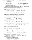 Đề thi học kì 2 môn Toán 8 năm 2017-2018 có đáp án - Phòng GD&ĐT Phú Hòa