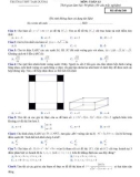 Đề khảo sát chuyên đề lần 1 năm 2018 môn Toán lớp 12 - THPT Tam Dương - Mã đề 248