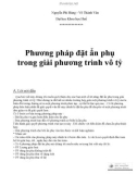 Phương pháp đặt ẩn phụ trong giải phương trình vô tỷ