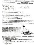 Đề thi học kì 1 môn Toán 9 năm 2018-2019 - Phòng GD&ĐT Quận Bình Thạnh