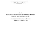 Đáp án đề thi tốt nghiệp cao đẳng nghề khóa 3 (2009-2012) - Nghề: Kỹ thuật chế biến món ăn - Môn thi: Lý thuyết chuyên môn nghề - Mã đề thi: ĐA KTCBMA-LT03