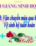 Bài giảng Sinh học 8 bài 18: Vận chuyển máu qua hệ mạch. Vệ sinh hệ tuần hoàn