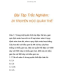 Bài Tập Trắc Nghiệm: DI TRUYỀN HỌC QUẦN THỂ