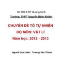 CHUYÊN ĐỀ TỔ TỰ NHIÊN BỘ MÔN: VẬT LÍ