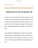 Kiến thức lớp 10 CÁCH LÀM BÀI VĂN THUYẾT MINH-thuyết minh về cuộc đời Nguyễn Trãi