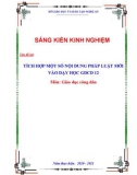 Sáng kiến kinh nghiệm THPT: Tích hợp một số nội dung pháp luật mới vào dạy học GDCD 12