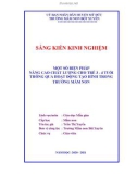 Sáng kiến kinh nghiệm Mầm non: Một số biện pháp nâng cao chất lượng hoạt động tạo hình cho trẻ 3-4 tuổi trong trường mầm non