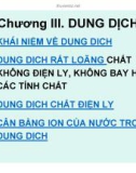 Bài giảng Hóa học đại cương - Chương 3: Dung dịch