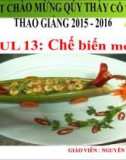 Bài giảng Chế biến món ăn - Nguyễn Văn Diệu