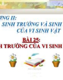 Bài giảng Sinh học lớp 10: Sinh trưởng của vi sinh vật