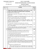 ĐÁP ÁN - THANG ĐIỂM ĐỀ THI TUYỂN SINH ĐẠI HỌC NĂM 2005 Môn: ĐỊA LÝ; Khối: C