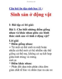 Câu hỏi ôn tập sinh học 11 : Sinh sản ở động vật