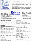 Bất đẳng thức Schur và ứng dụng