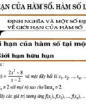 Bài 4: Định nghĩa và một số định lý về giới hạn của hàm số