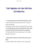 Trắc Nghiệm về Liên Kết Gen (Có Đáp Án)