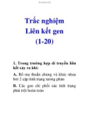 Trắc nghiệm Liên kết gen (1-20)