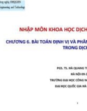 Bài giảng Khoa học dịch vụ: Chương 6 - PGS.TS. Hà Quang Thụy