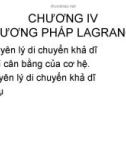 Chương IV: PHƯƠNG PHÁP LAGRANGE (Phần 2)