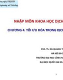 Bài giảng Khoa học dịch vụ: Chương 4 - PGS.TS. Hà Quang Thụy