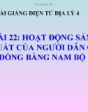 Bài giảng Địa lý 4 bài 22: Hoạt động sản xuất của người dân ở đồng bằng Nam Bộ