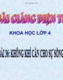 Bài giảng Không khí cần cho sự sống - Khoa học 4 - GV. N.T.Sỹ