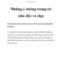 Những ý tưởng trang trí nhà độc và đẹp