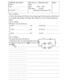 Đề thi lại môn Vật lý lớp 7 năm học 2007 - 2008 - Trường THCS Bình Nữ