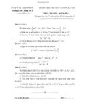 Đề thi kiểm tra chất lượng học kì 1 môn toán lớp 12 trường THPT Đông Sơn I - có lời giải