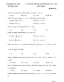 Đề thi Kỳ thi thử THPT Quốc gia năm 2018 môn Toán - Sở GD&ĐT Nam Định - Mã đề 135