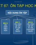 Bài giảng Tin học lớp 8: Ôn tập học kỳ II