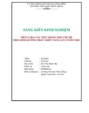 Sáng kiến kinh nghiệm Tiểu học: Phân chia các tiết trong một chủ đề theo định hướng phát triển năng lực ở Tiểu học