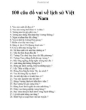 100 câu đố vui về lịch sử Việt Nam