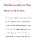 Phát biểu cảm nghĩ về bài Cảnh khuya