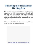 Phát động cuộc thi dành cho GV tiếng Anh