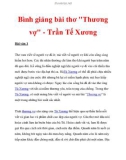 Bình giảng bài thơ Thương vợ - Trần Tế Xương BÀI 1